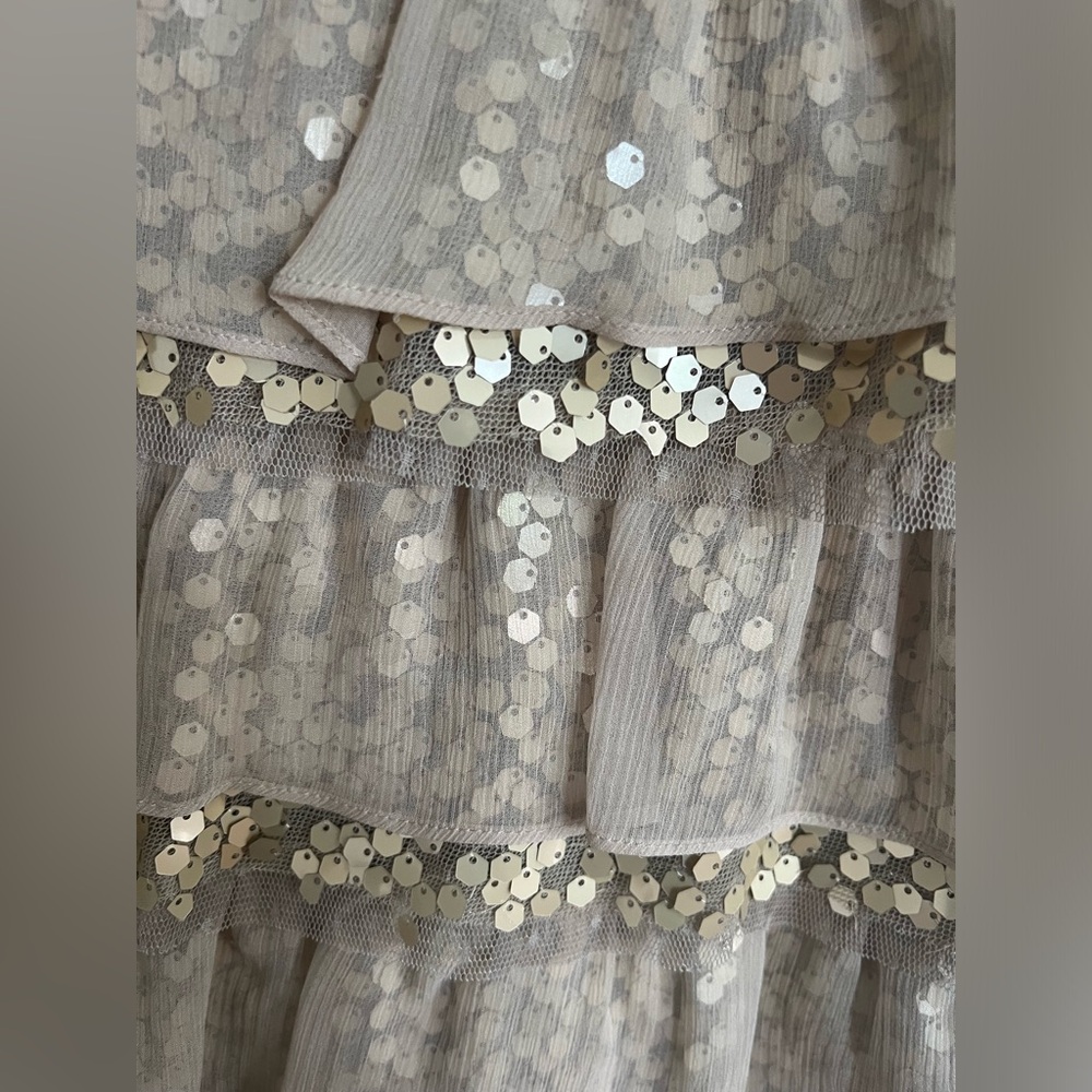 BCBG strapless gold short dress- size 6p- worn once - Picture 3 of 5